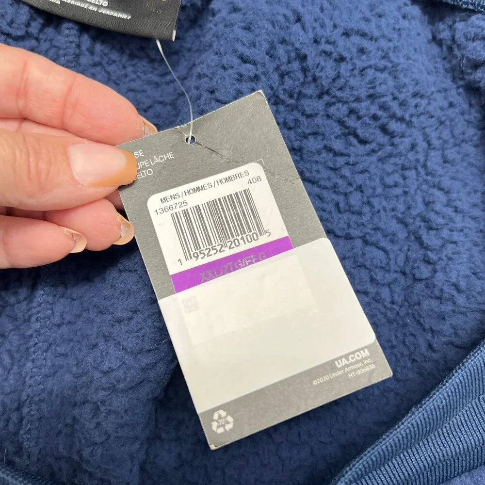 NWT Under Armour Navy Sherpa fleece winter sweatpants men's size XXL - Picture 5 of 12